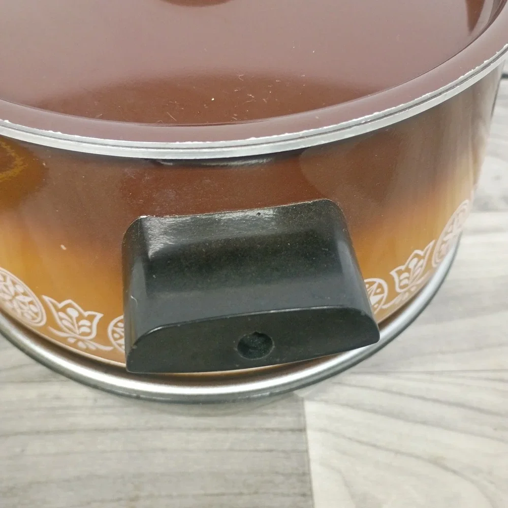 Vintage West Bend Lazy Day 4 Qt Slow Cooker Electric Crock Pot Enamel Retro